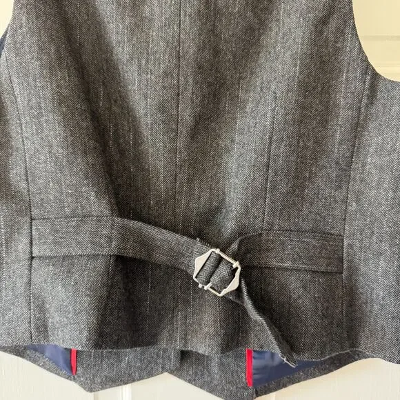 NWT J Crew Collection Cropped Vest in Italian Pinstripe Wool Blend Women's Sz 4